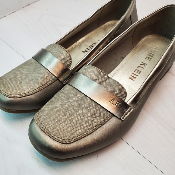 Anne Klein Shoes - Anne Klein AK‎ Flex Women's Size 9M Metallic Gold Loafers Dress Shoes